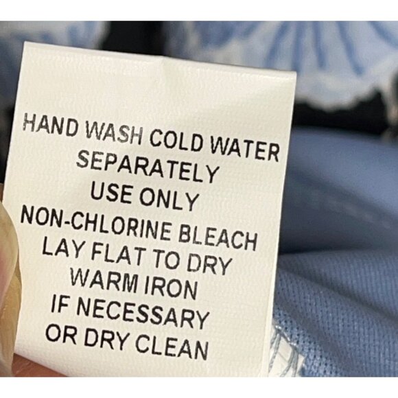 Rabbit Rabbit Rabbit Dress Blue Floral Fit Flare Midi Poly Career Retro Womens 6 - Picture 8 of 15